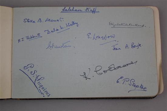 A collection of various autographs from the 1930s to 1950s, 7 x 4.75in.